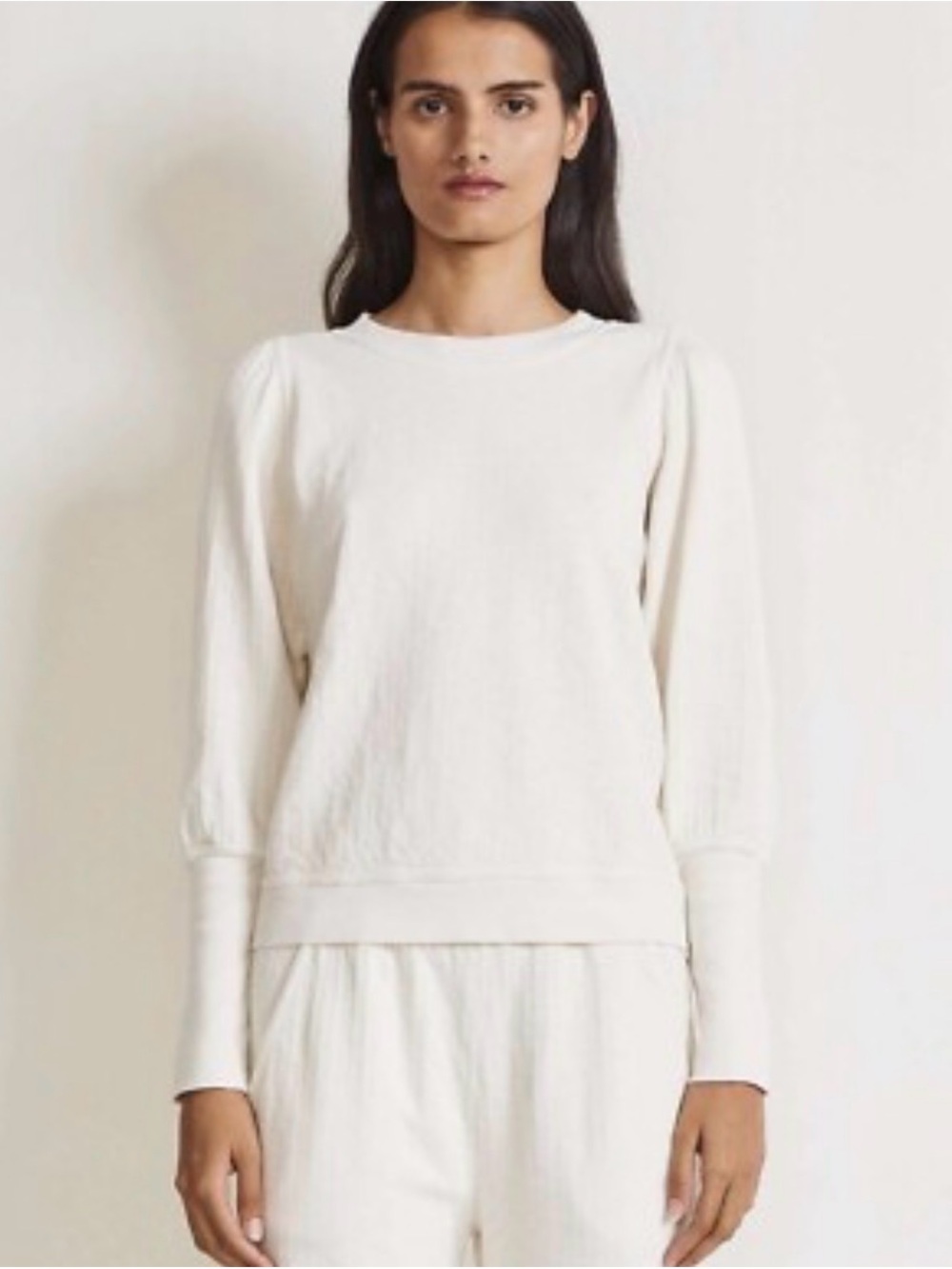 Apiece Apart Olimpio Cream Off White Ivory Organic Cotton Sweatshirt